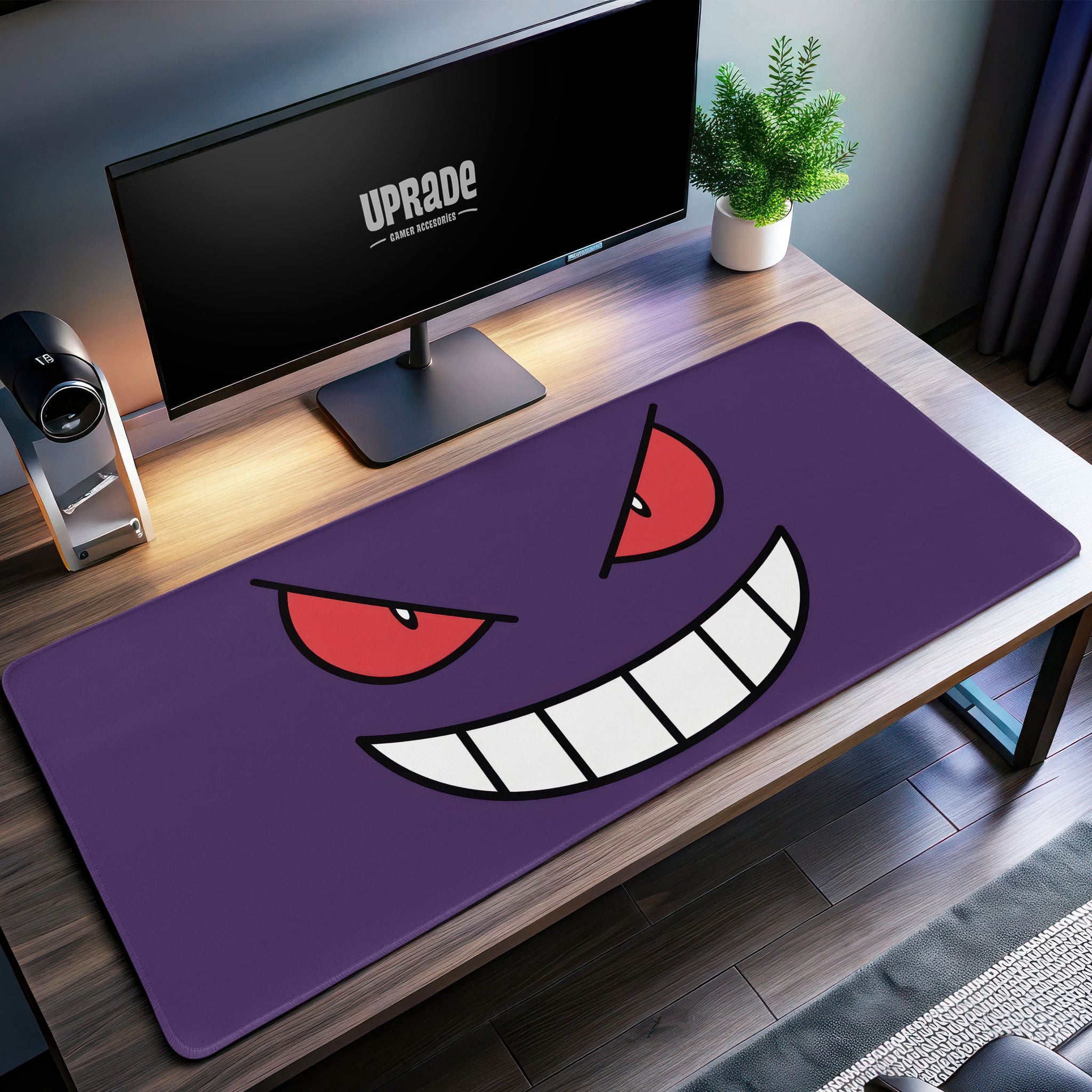 Gengar Face Desk Mat, Pokémon Grin Mouse Pad