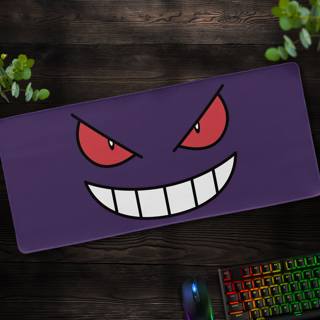 Gengar Face Desk Mat, Pokémon Grin Mouse Pad