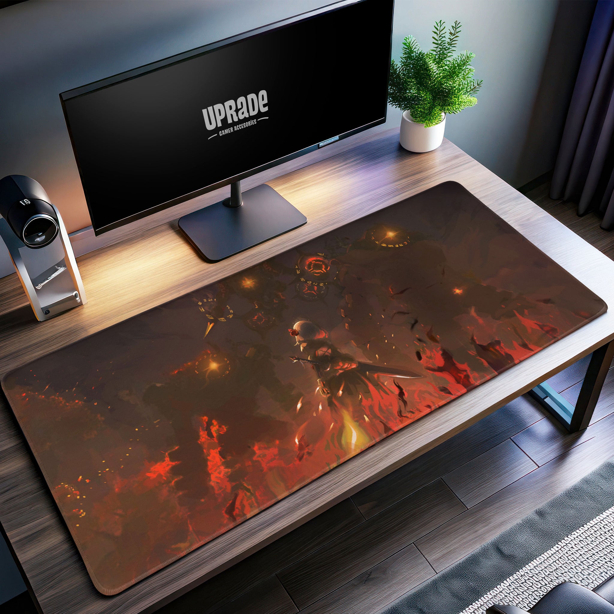 Genshin Impact Abyssal Flame Desk Mat, Lumine Battle Mouse Pad