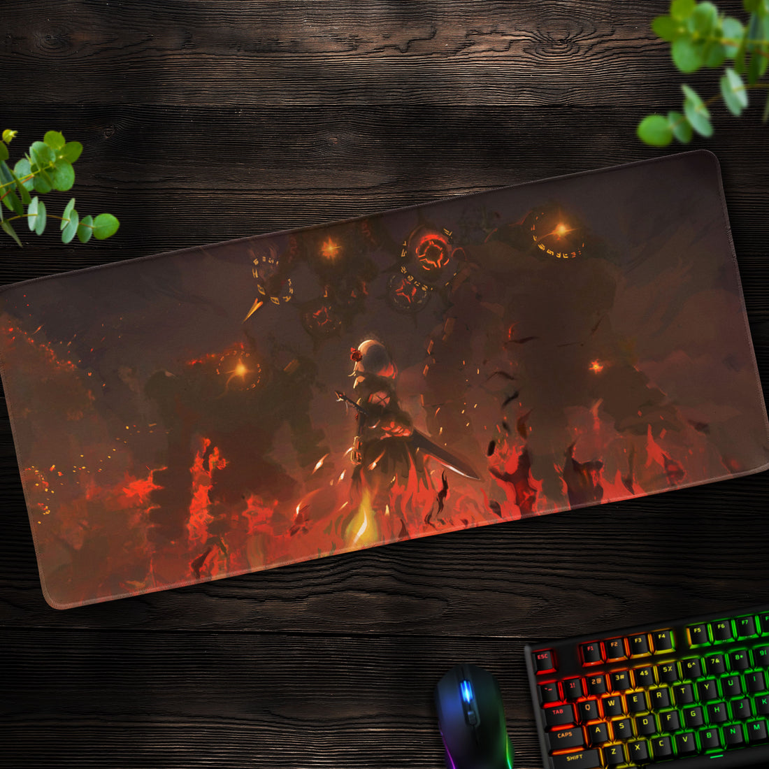 Genshin Impact Abyssal Flame Desk Mat, Lumine Battle Mouse Pad