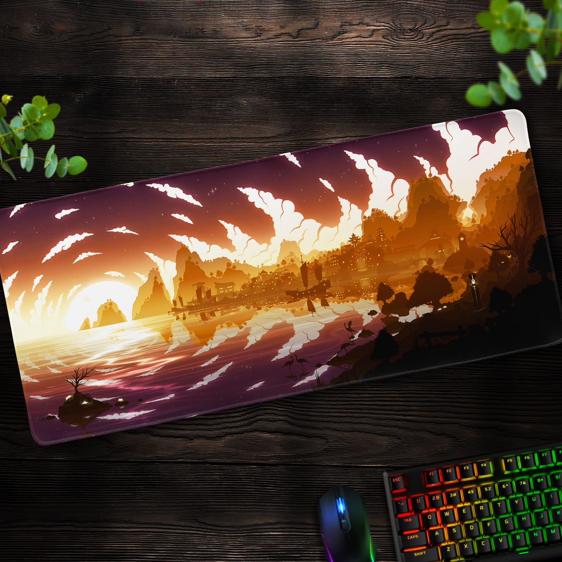 Genshin Impact Desk Mat, Liyue Sunset Mouse Pad