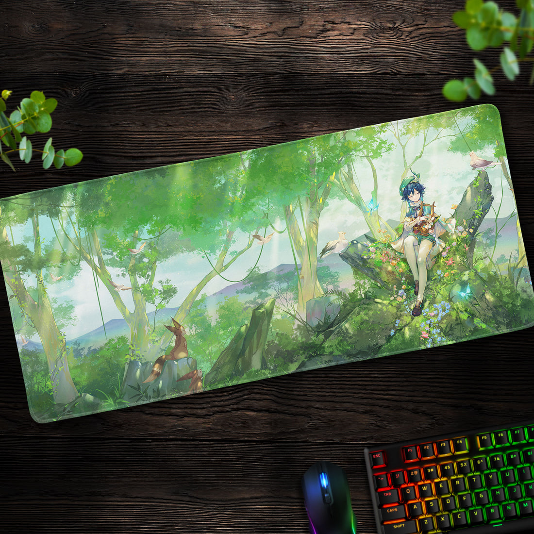 Genshin Impact Forest Harmony Desk Mat, Sumeru Vibes Mouse Pad