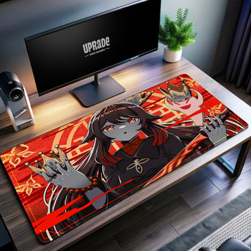 Genshin Impact Hu Tao Crown Desk Mat, Flamekeeper Mouse Pad