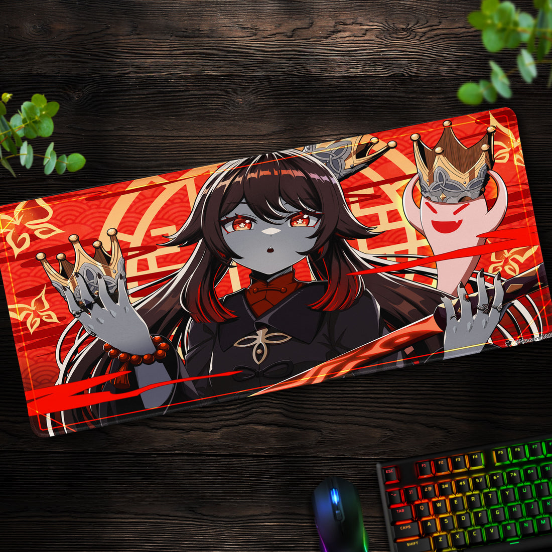 Genshin Impact Hu Tao Crown Desk Mat, Flamekeeper Mouse Pad - Cocoon Markt