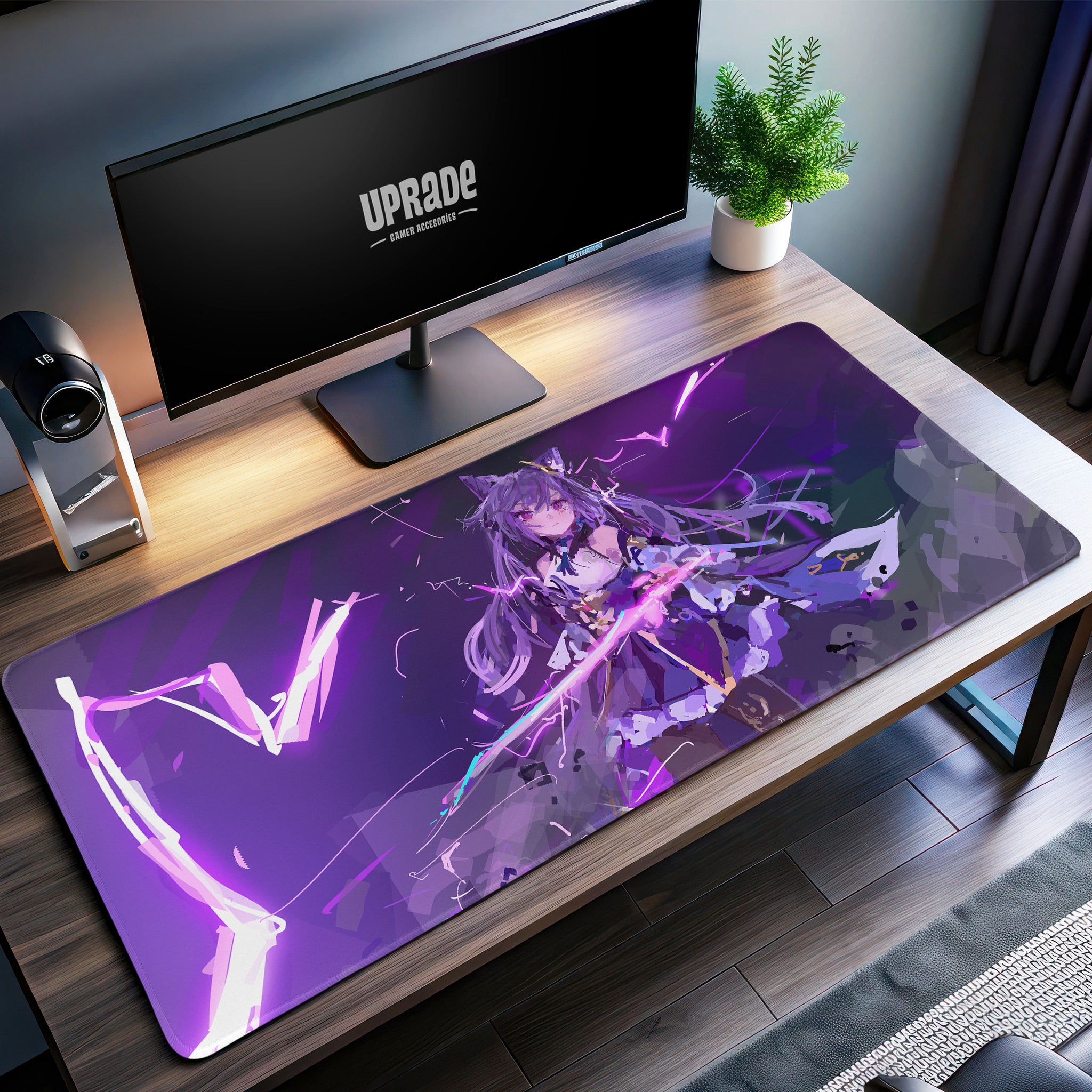 Genshin Impact Keqing Lightning Desk Mat, Electro Vision Mouse Pad - Cocoon Markt