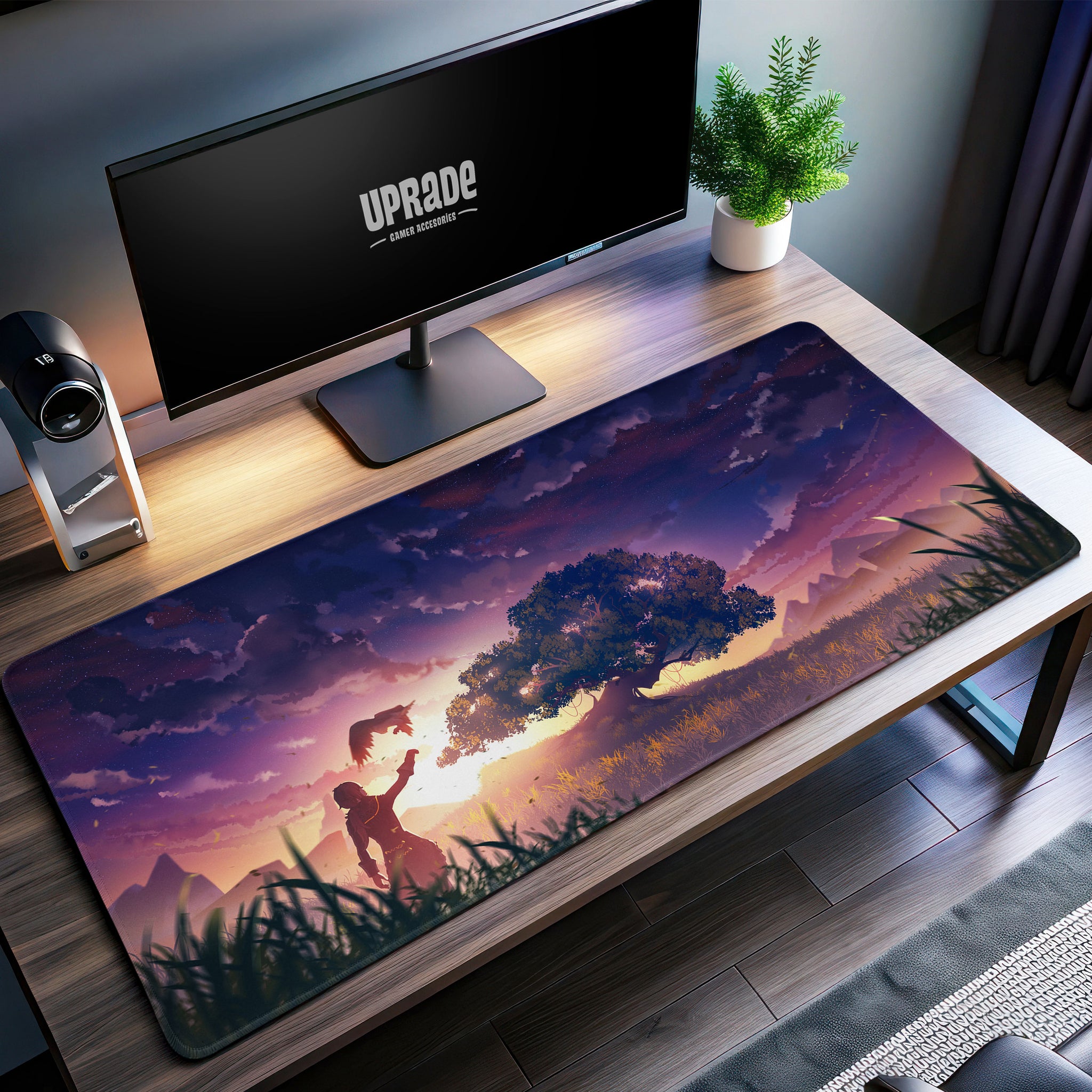 Genshin Impact Sunset Serenity Desk Mat, Traveler's Journey Mouse Pad - Cocoon Markt