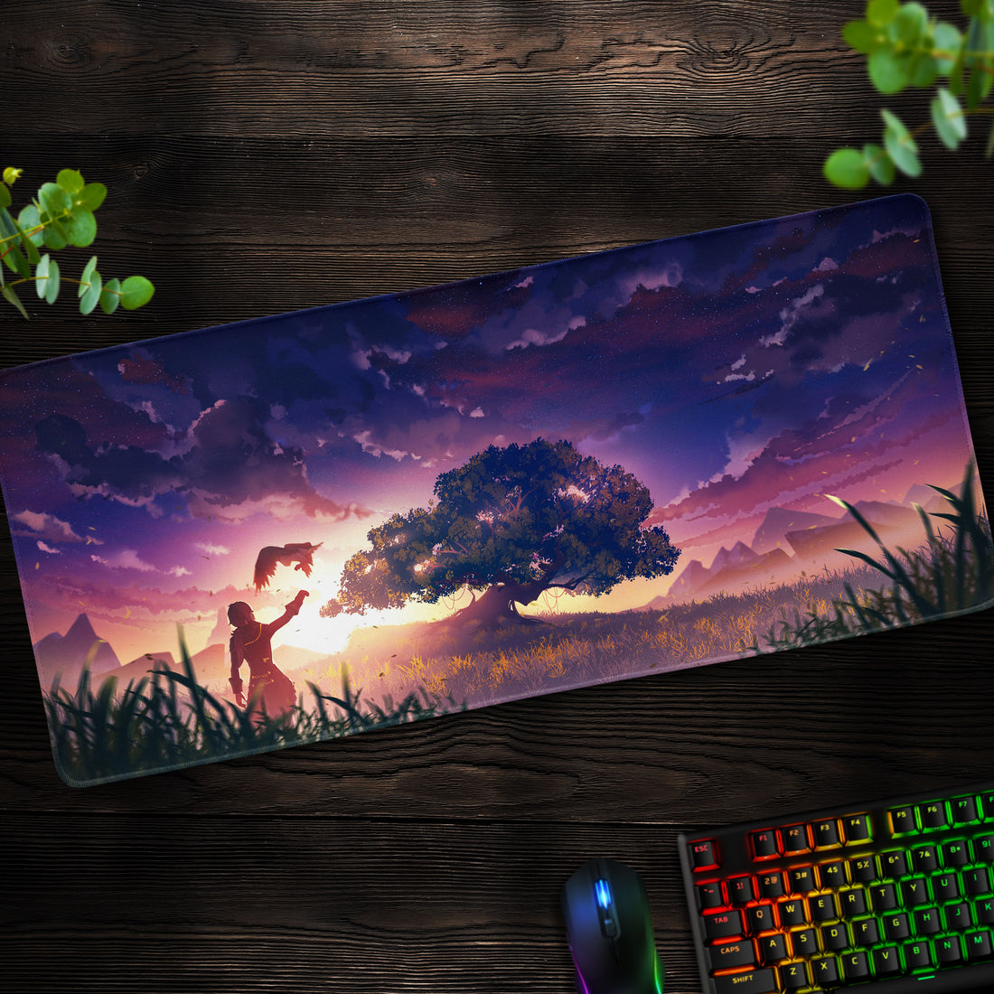 Genshin Impact Sunset Serenity Desk Mat, Traveler's Journey Mouse Pad - Cocoon Markt