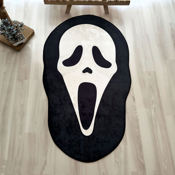 Ghost Face Mask Horror-Inspired Shaped Soft Rug