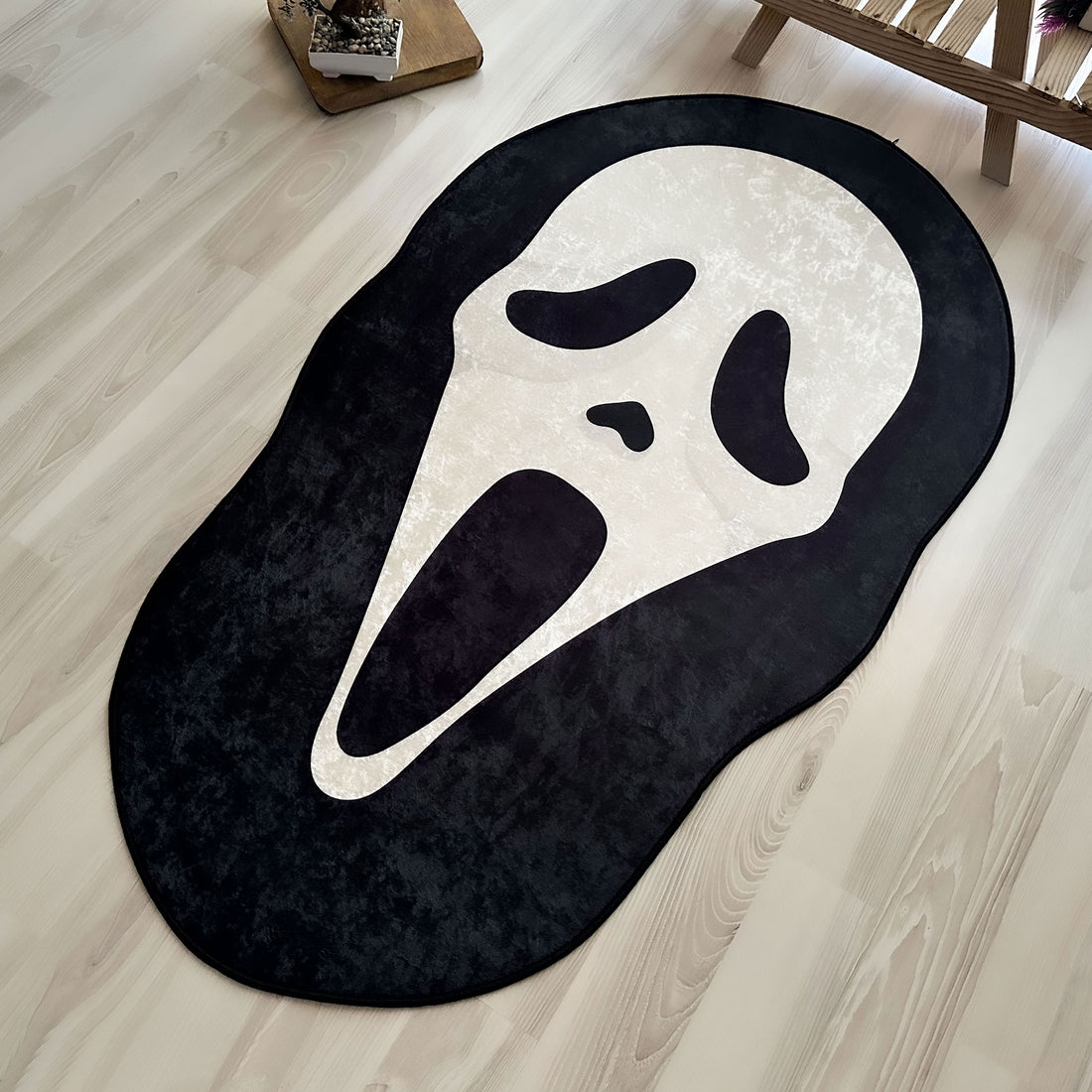 Ghost Face Mask Horror-Inspired Shaped Soft Rug