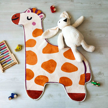 Giraffe Kids Area Rug, Cute Decorative Playroom Carpet