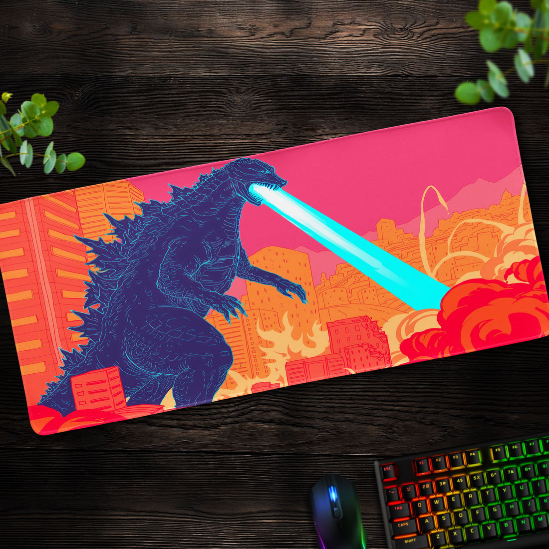 Godzilla Atomic Breath Desk Mat, King of the Monsters Mouse Pad