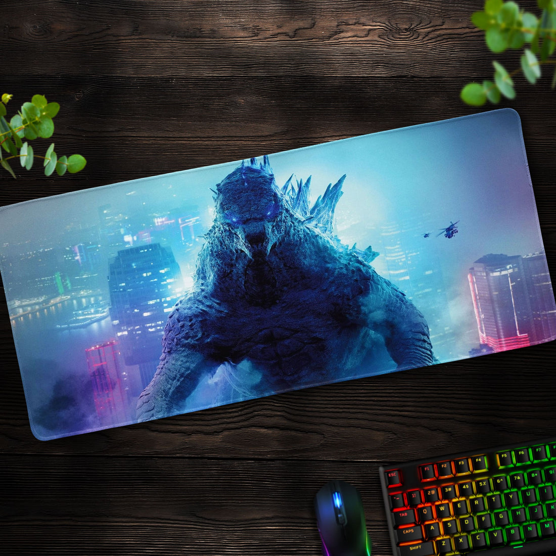 Godzilla City Showdown Desk Mat, King of Monsters Mouse Pad