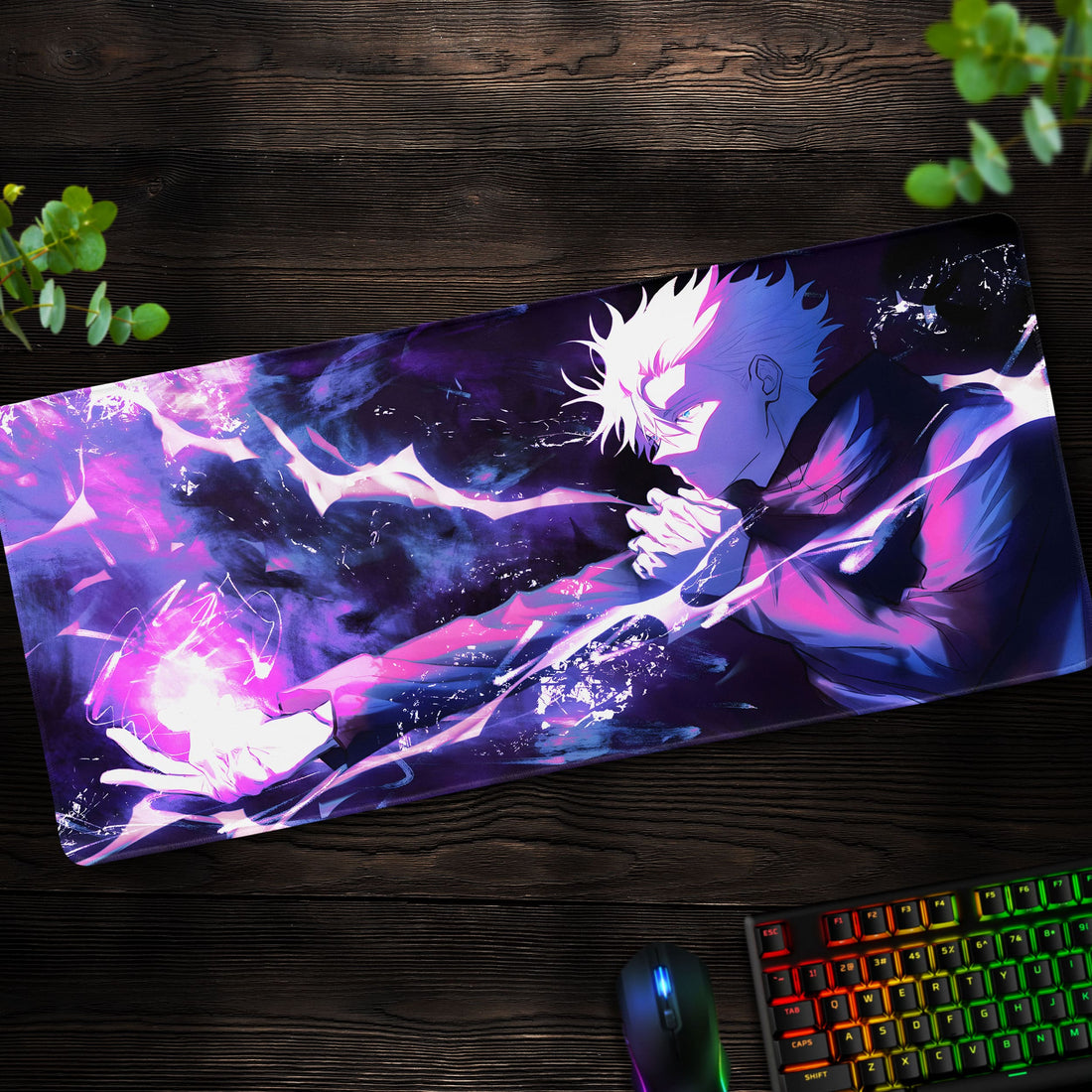 Satoru Gojo Cursed Energy Desk Mat, Jujutsu Kaisen Anime Mouse Pad