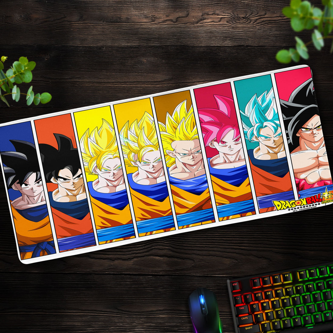 Goku Transformations Desk Mat, Dragon Ball Z Mouse Pad