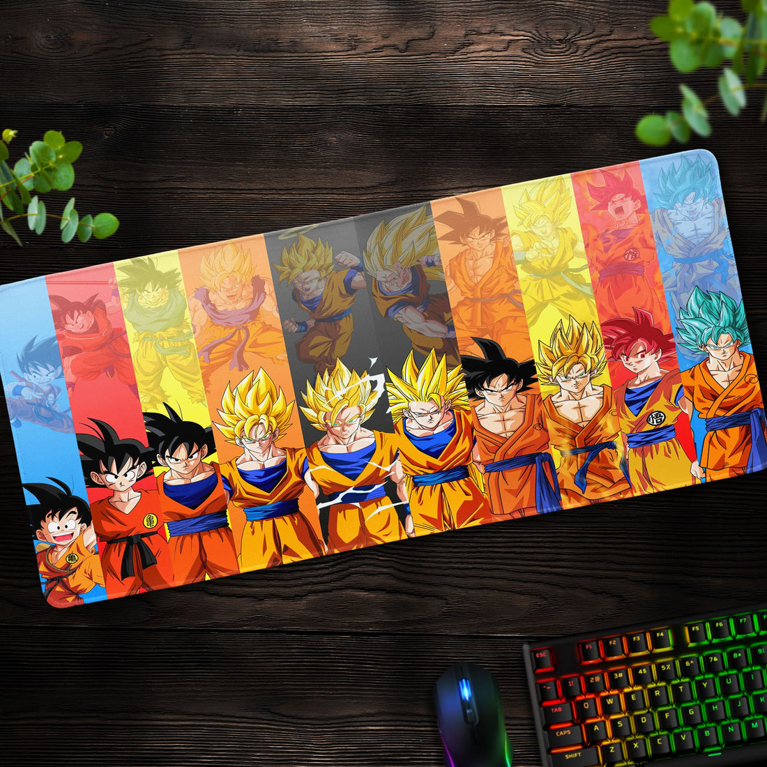 Dragon Ball Z Goku Evolution Desk Mat, Saiyan Journey Mouse Pad