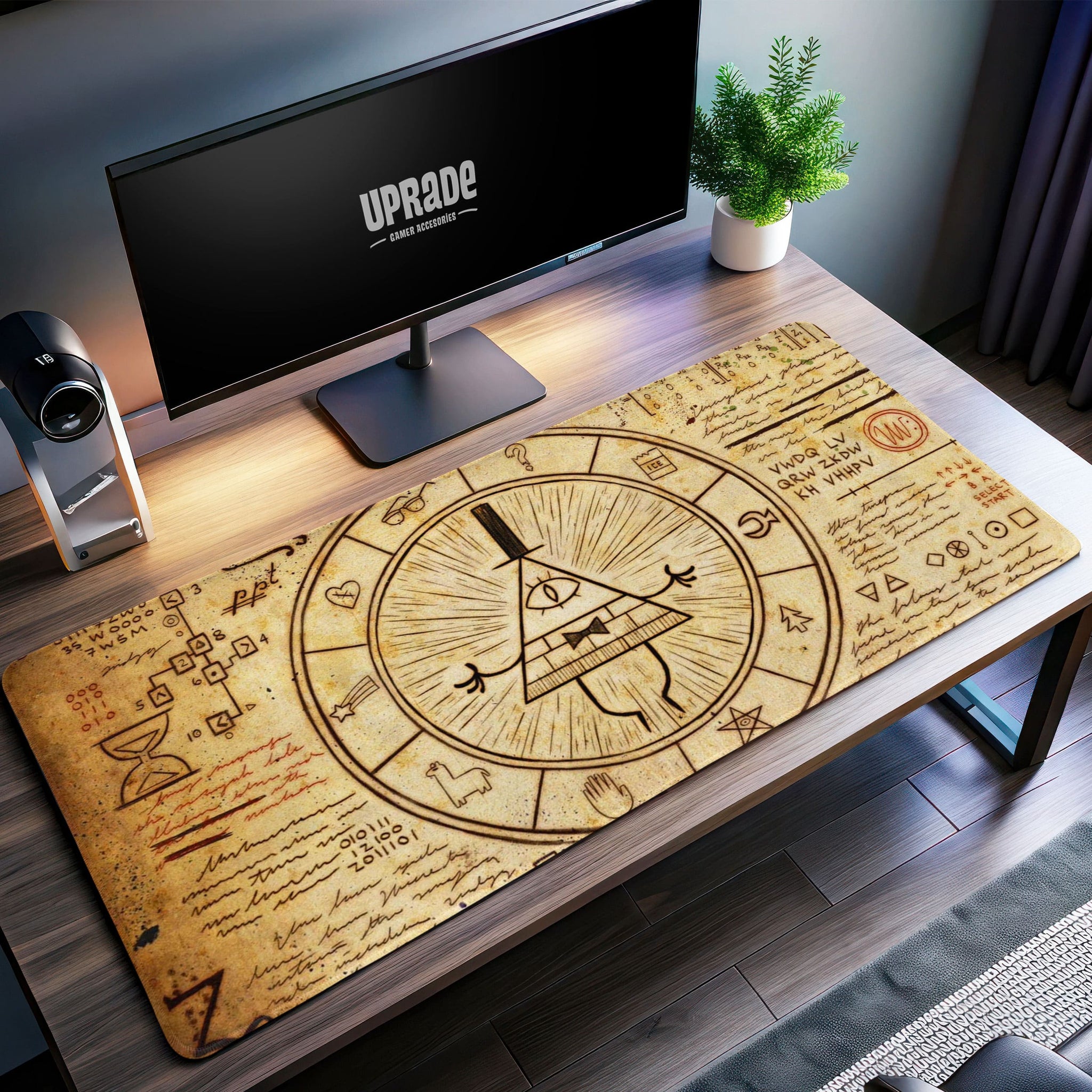 Gravity Falls Cipher Desk Mat, Mystery Journal Mouse Pad