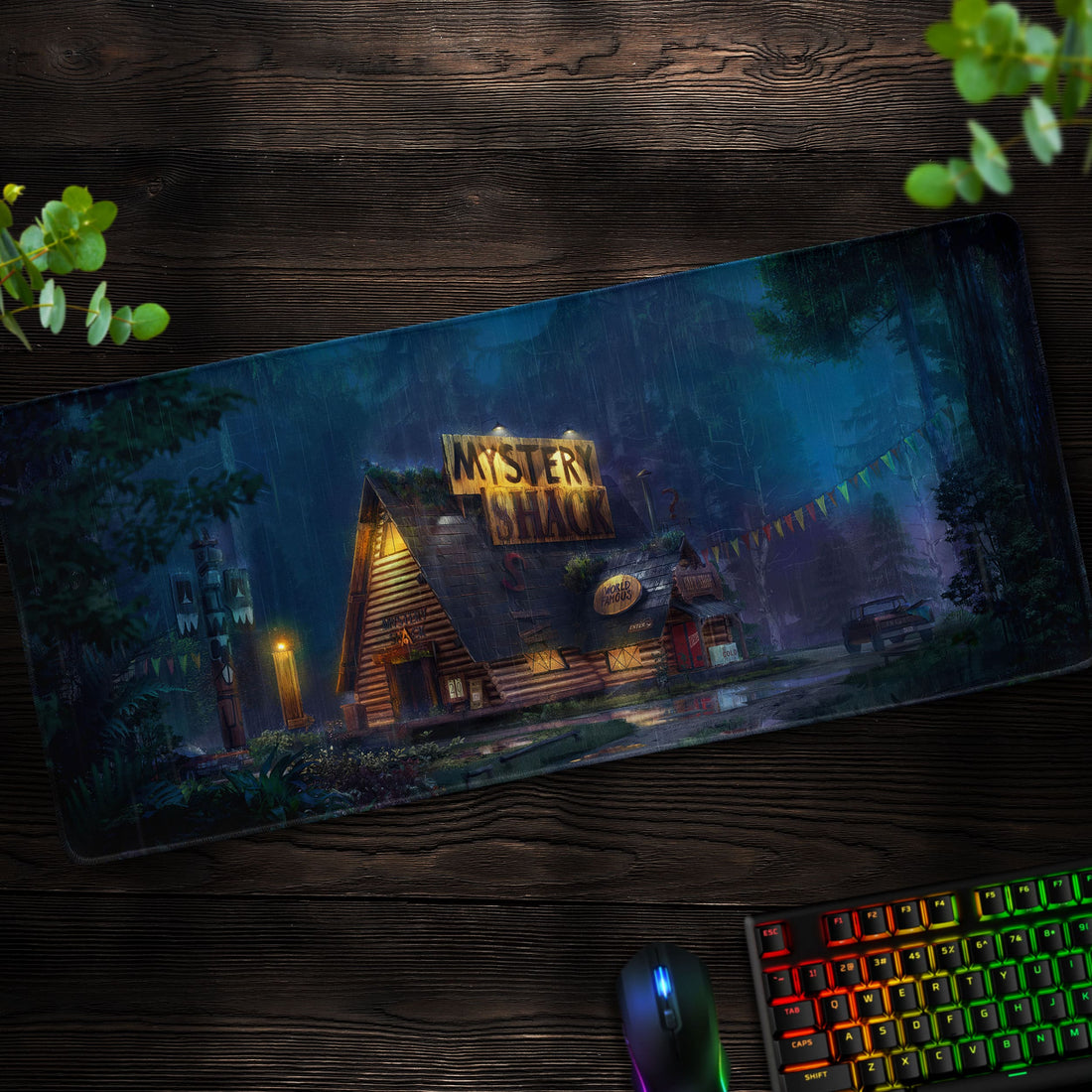 Gravity Falls Mystery Shack Desk Mat, Spooky Cabin Mouse Pad