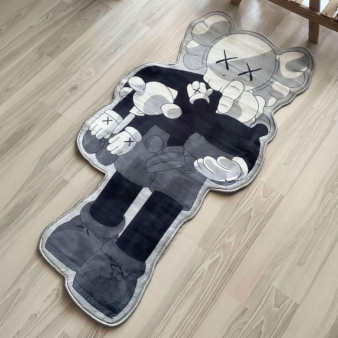 Gray KAWS Child Figure Shaped Soft Rug