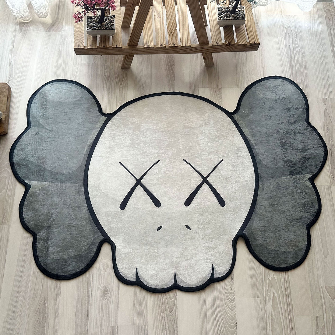 Gray Kaws Head Hypebeast Soft Rug