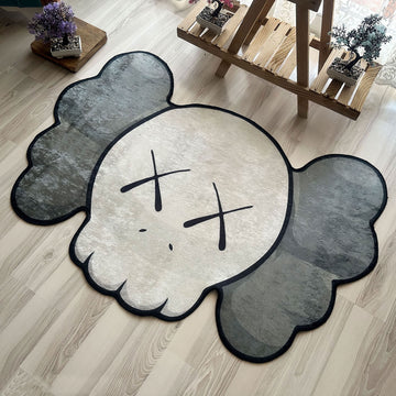 Gray Kaws Head Hypebeast Soft Rug