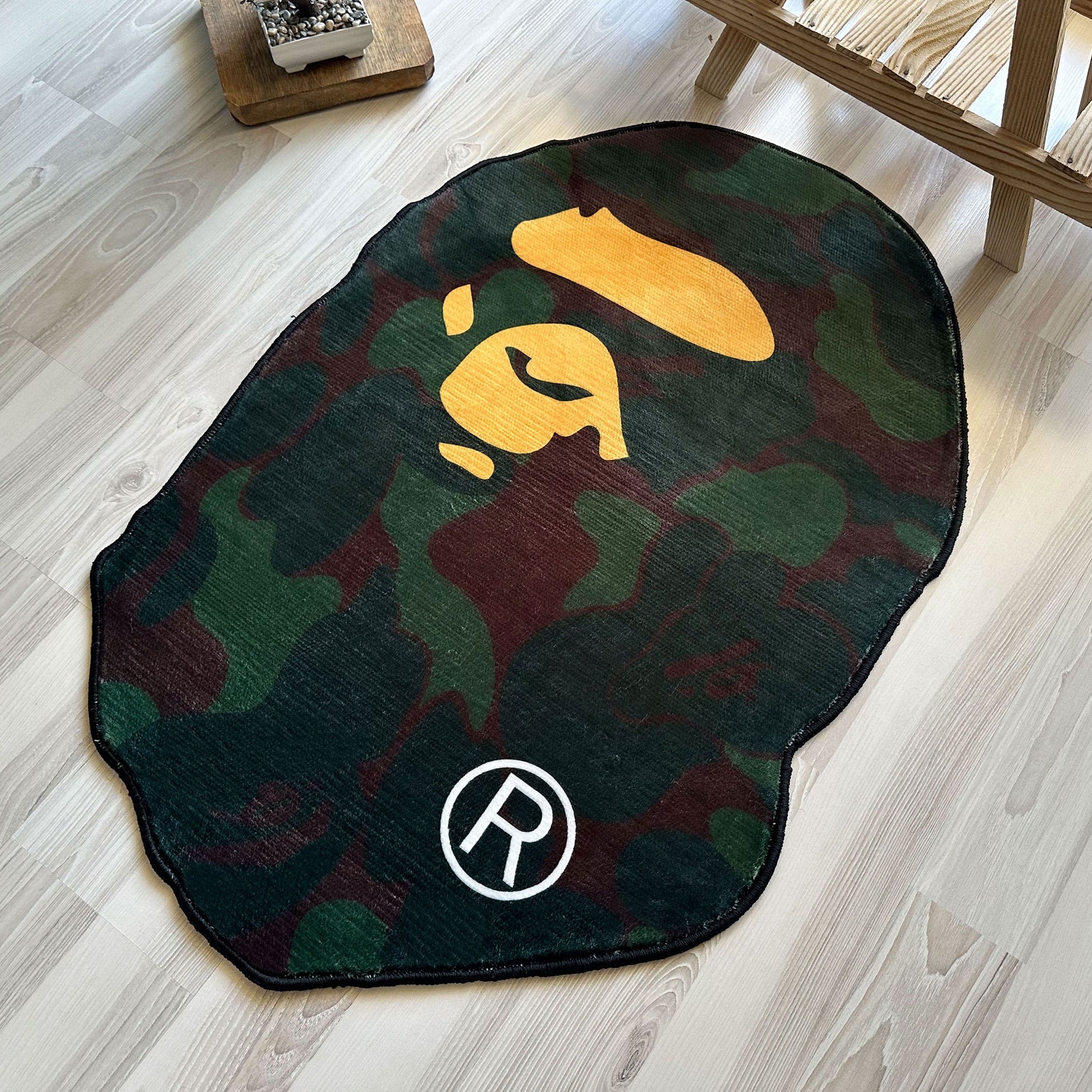 Green Camo Bape Streetwear Area Rug, Sneakerhead Carpet - Cocoon Markt