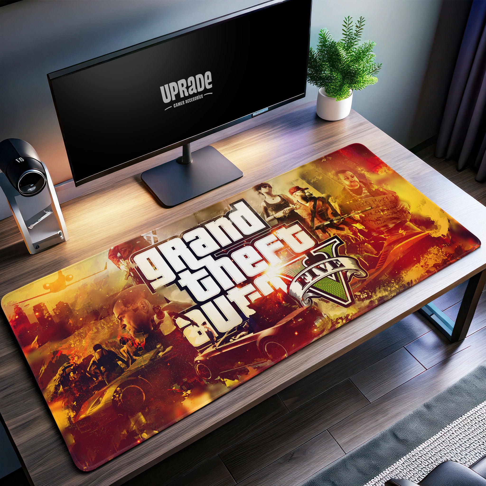 GTA V Action Desk Mat, Grand Theft Auto Mouse Pad