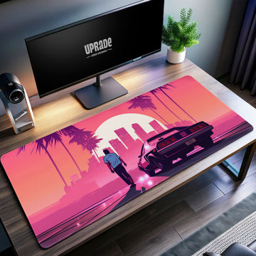 GTA Vice City Desk Mat, Retro Sunset Mouse Pad