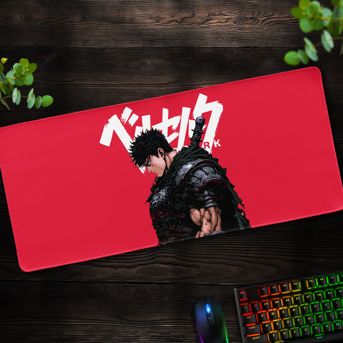 Berserk Guts Desk Mat, Black Swordsman Mouse Pad