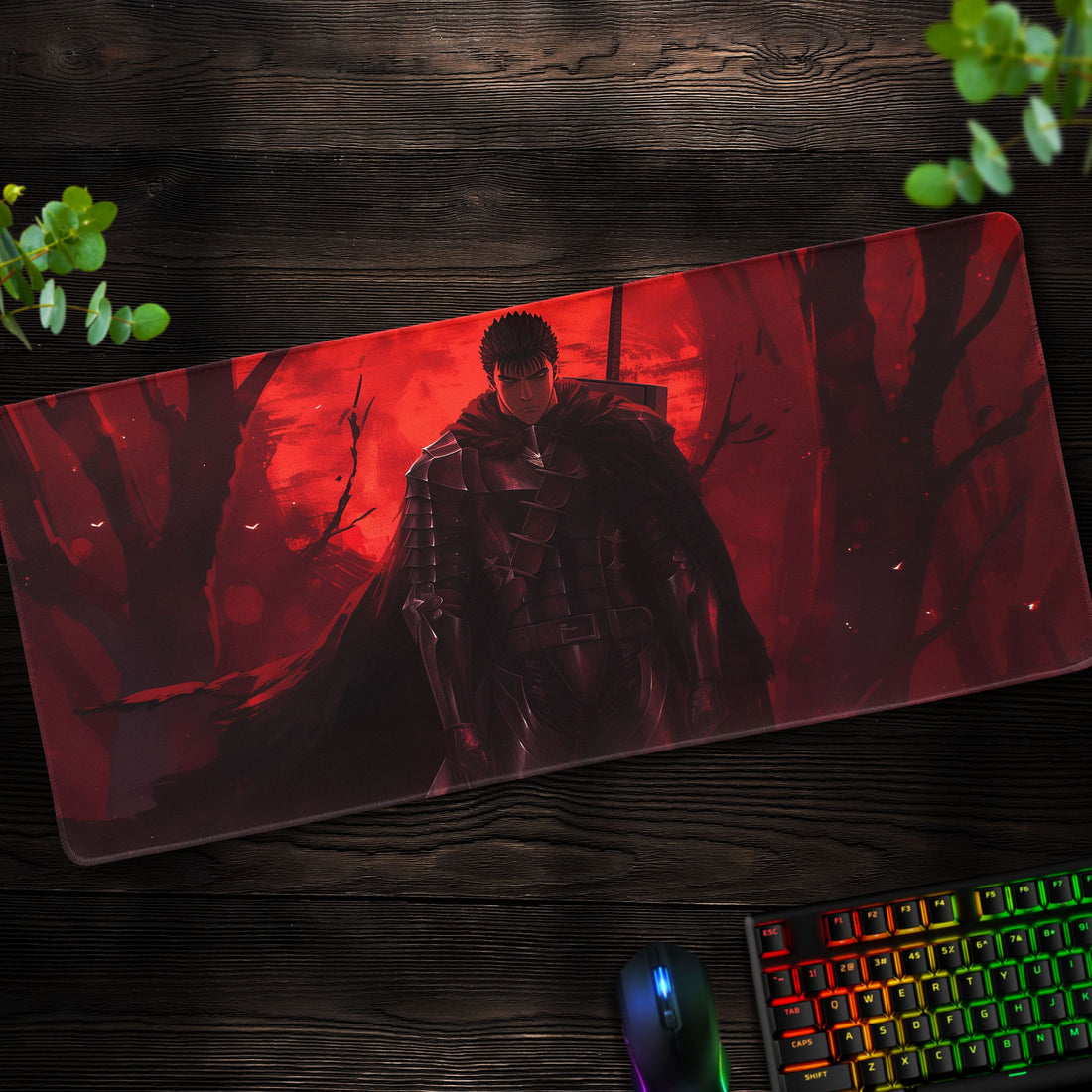 Guts in Shadows Desk Mat, Berserk Mouse Pad