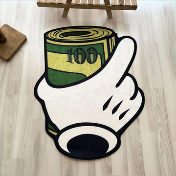 Money Roll Rug, Unique Hundred Dollar Bill Carpet