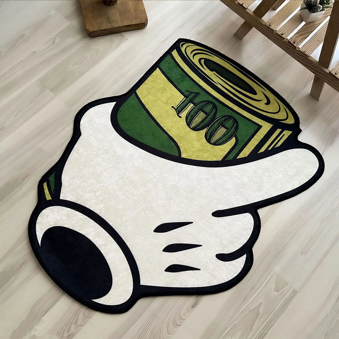 Money Roll Rug, Unique Hundred Dollar Bill Carpet