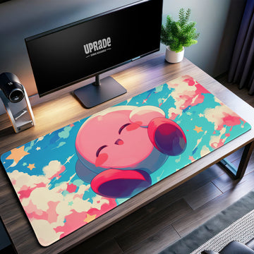 Happy Kirby Dreamscape Desk Mat, Starry Sky Mouse Pad