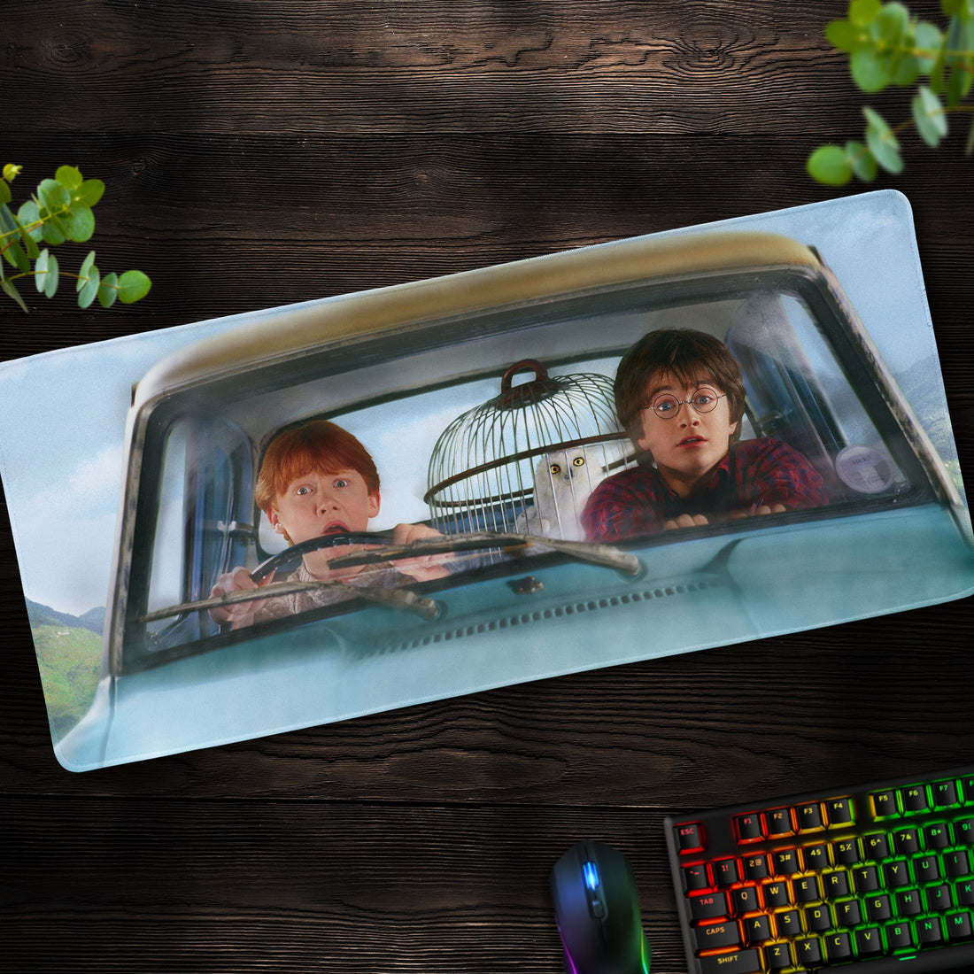 Flying Car Adventure Desk Mat, Harry Potter Mouse Pad