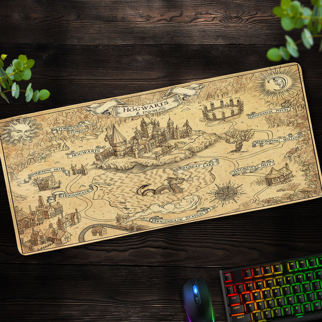 Hogwarts Map Desk Mat, Harry Potter Mouse Pad