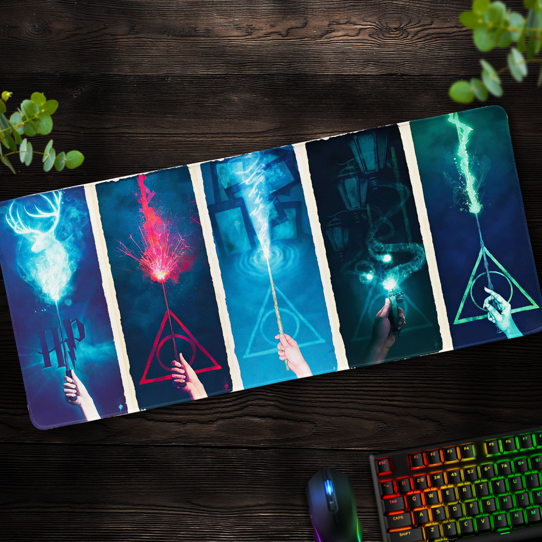 Harry Potter Wand Magic Desk Mat, Wizard Spells Mouse Pad