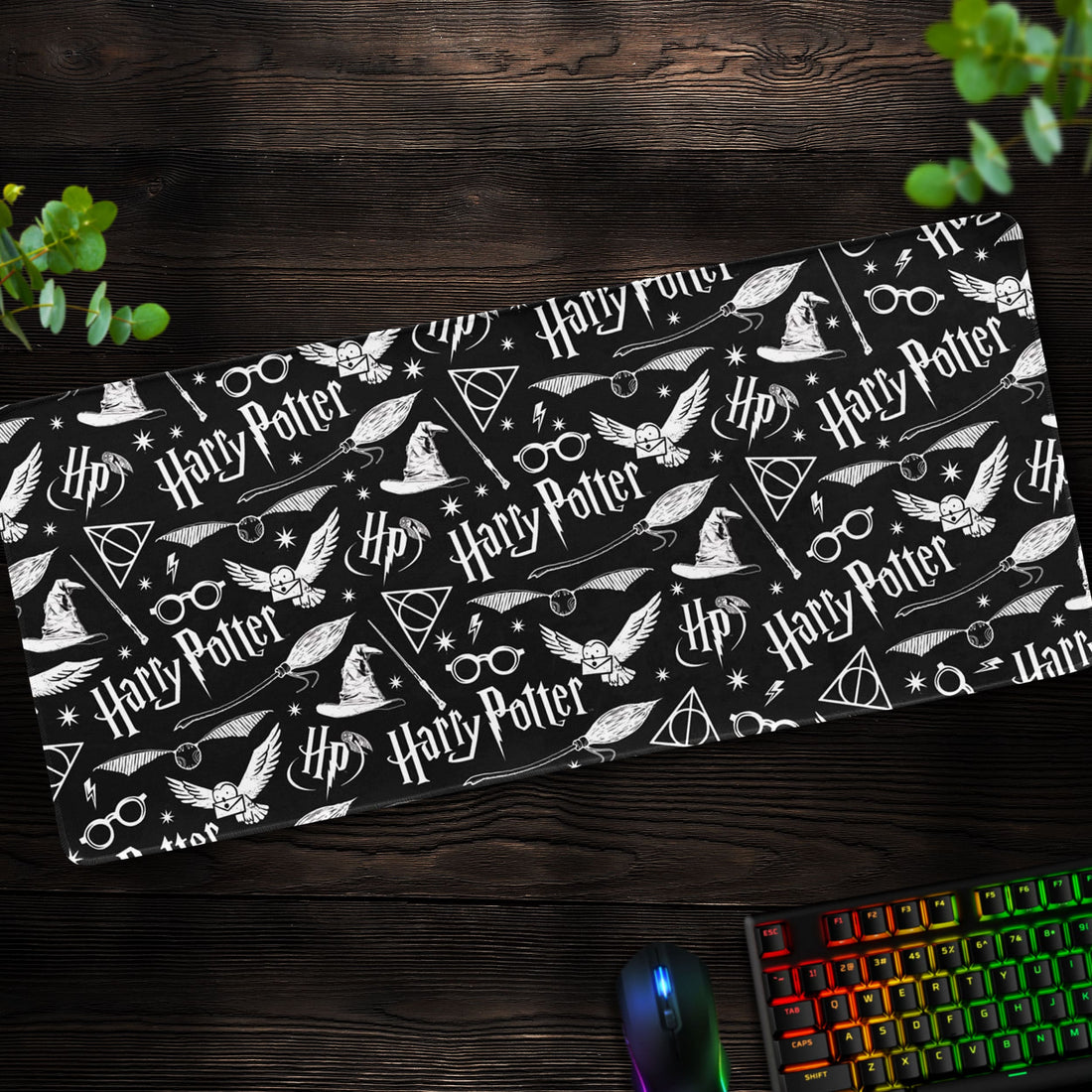 Harry Potter Magic Symbols Desk Mat, Wizarding World Mouse Pad