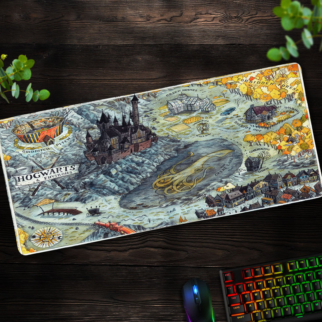 Hogwarts Map Desk Mat, Wizarding World Mouse Pad