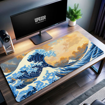 The Great Wave Desk Mat, Hokusai-Inspired Mouse Pad