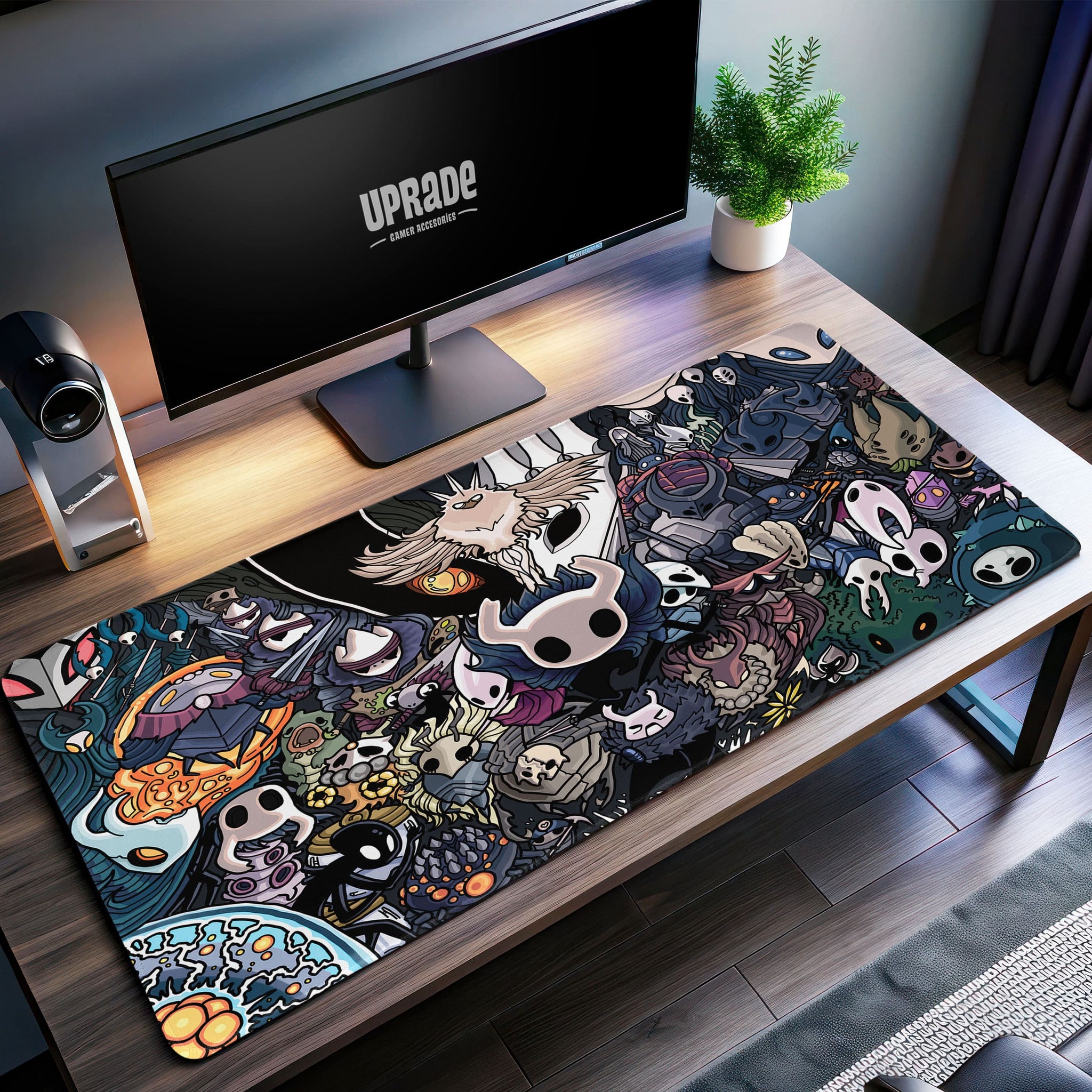 Hollow Knight Character Collage Desk Mat, Hallownest Mouse Pad