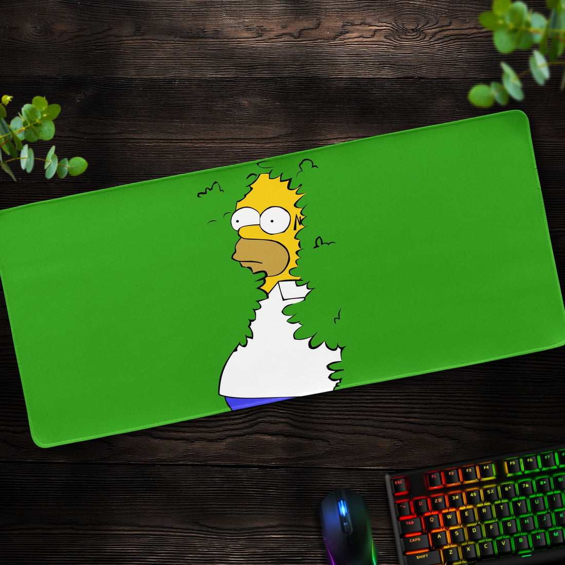 Homer Shrub Retreat Desk Mat, Simpsons Meme Mouse Pad