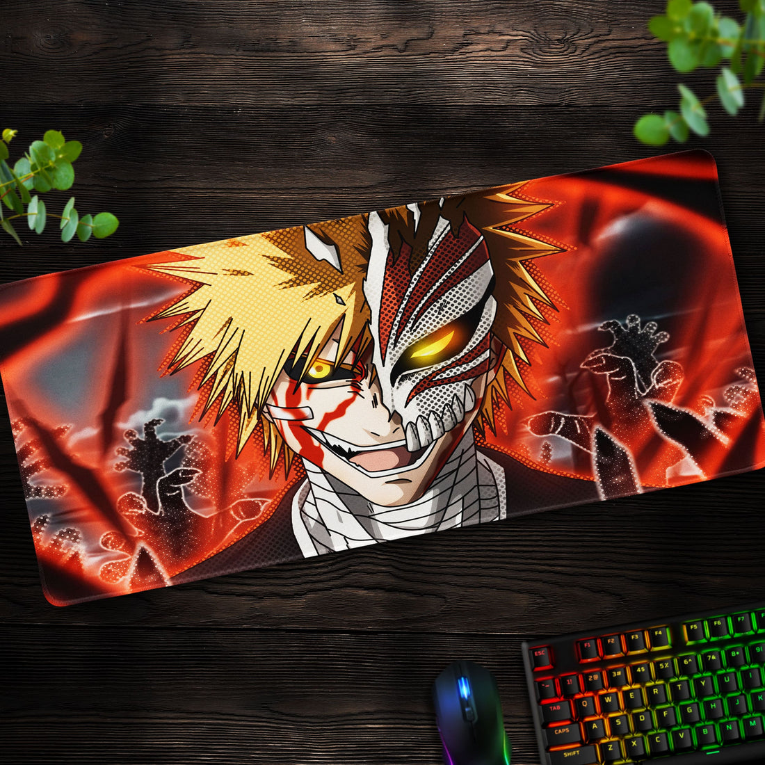 Bleach Hollow Ichigo Desk Mat, Vizard Transformation Mouse Pad