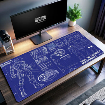 Iron Man Blueprint Desk Mat, Stark Industries Mark 6 Mouse Pad - Cocoon Markt