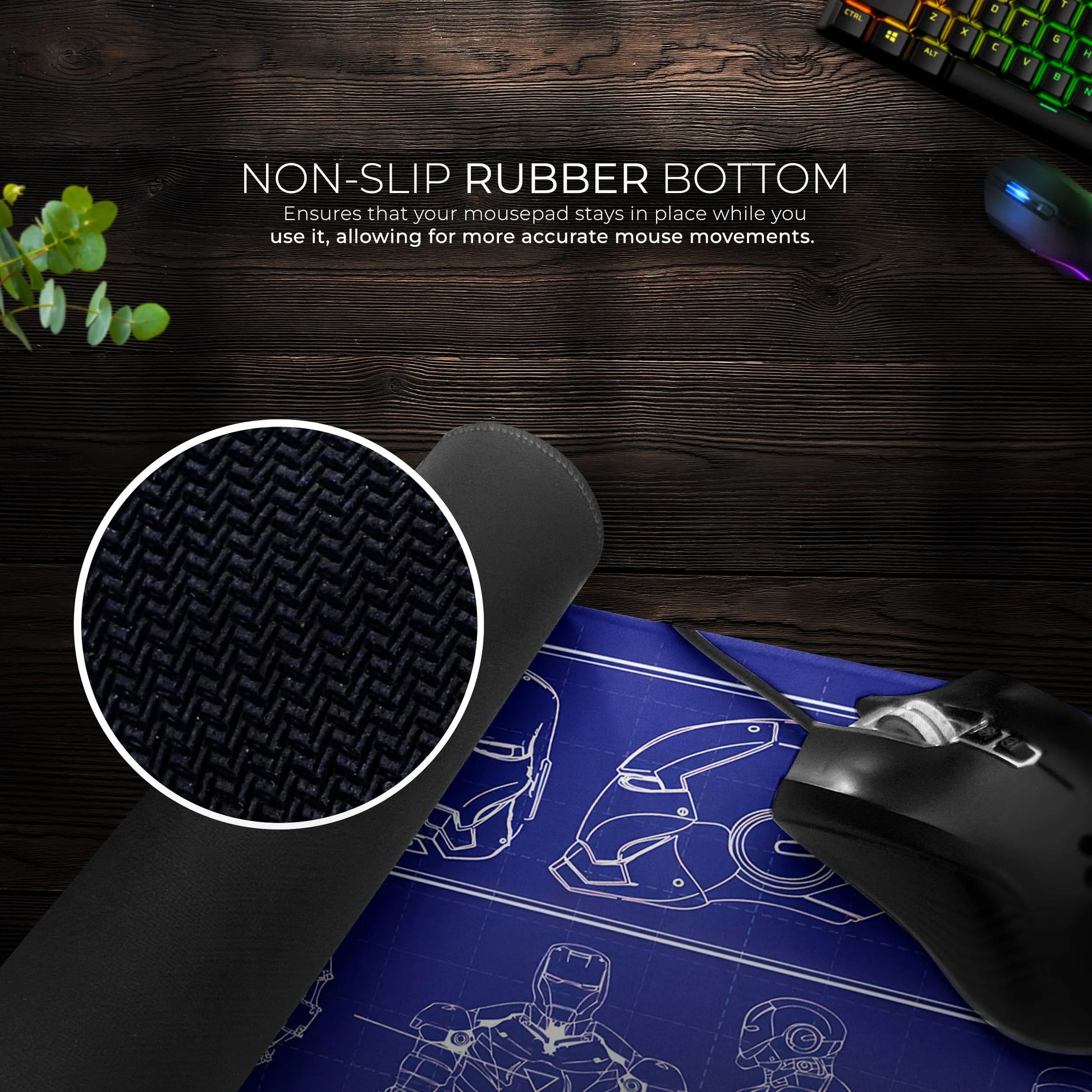 Iron Man Blueprint Desk Mat, Stark Industries Mark 6 Mouse Pad - Cocoon Markt