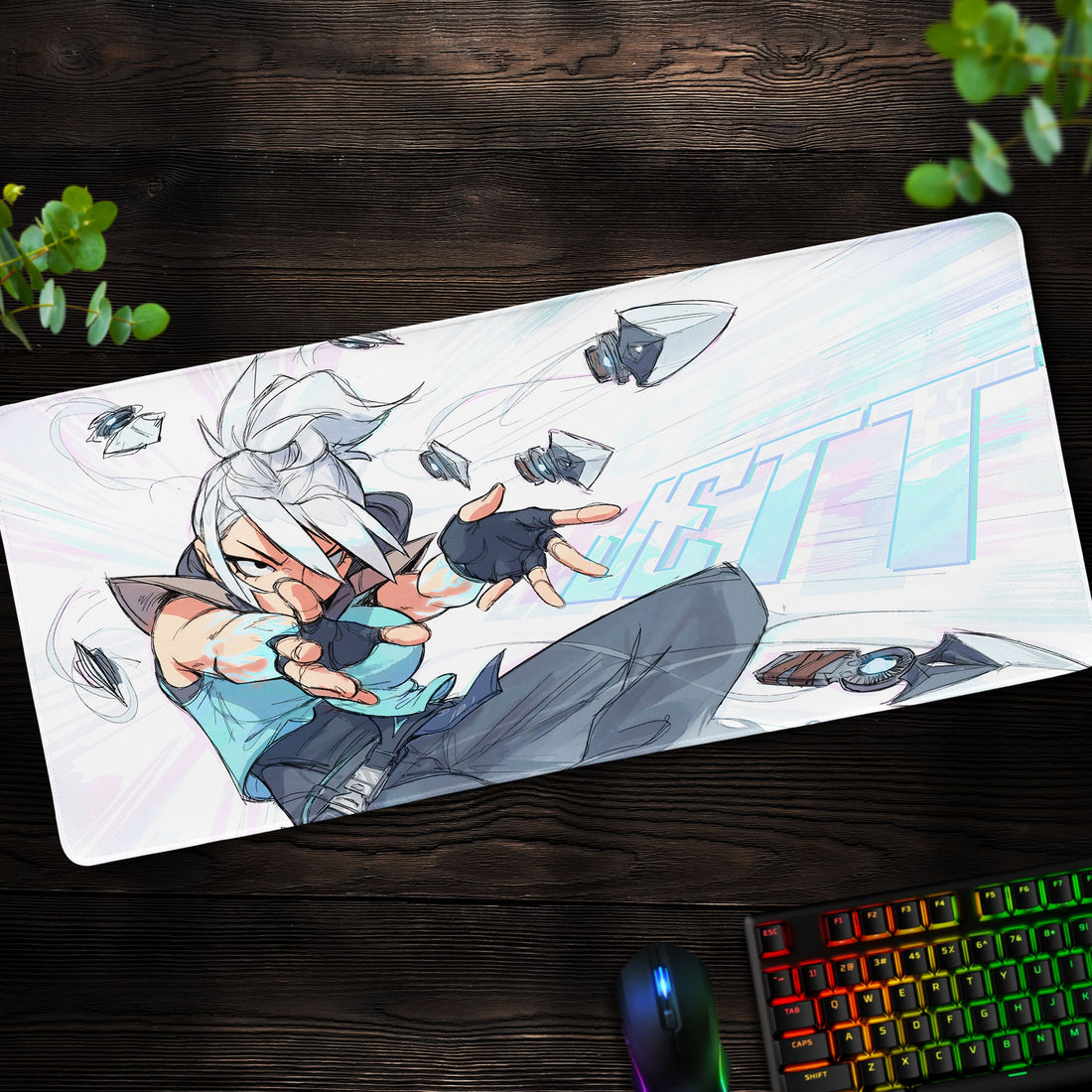 Valorant Jett Strike Desk Mat, High-Speed Agent Mouse Pad