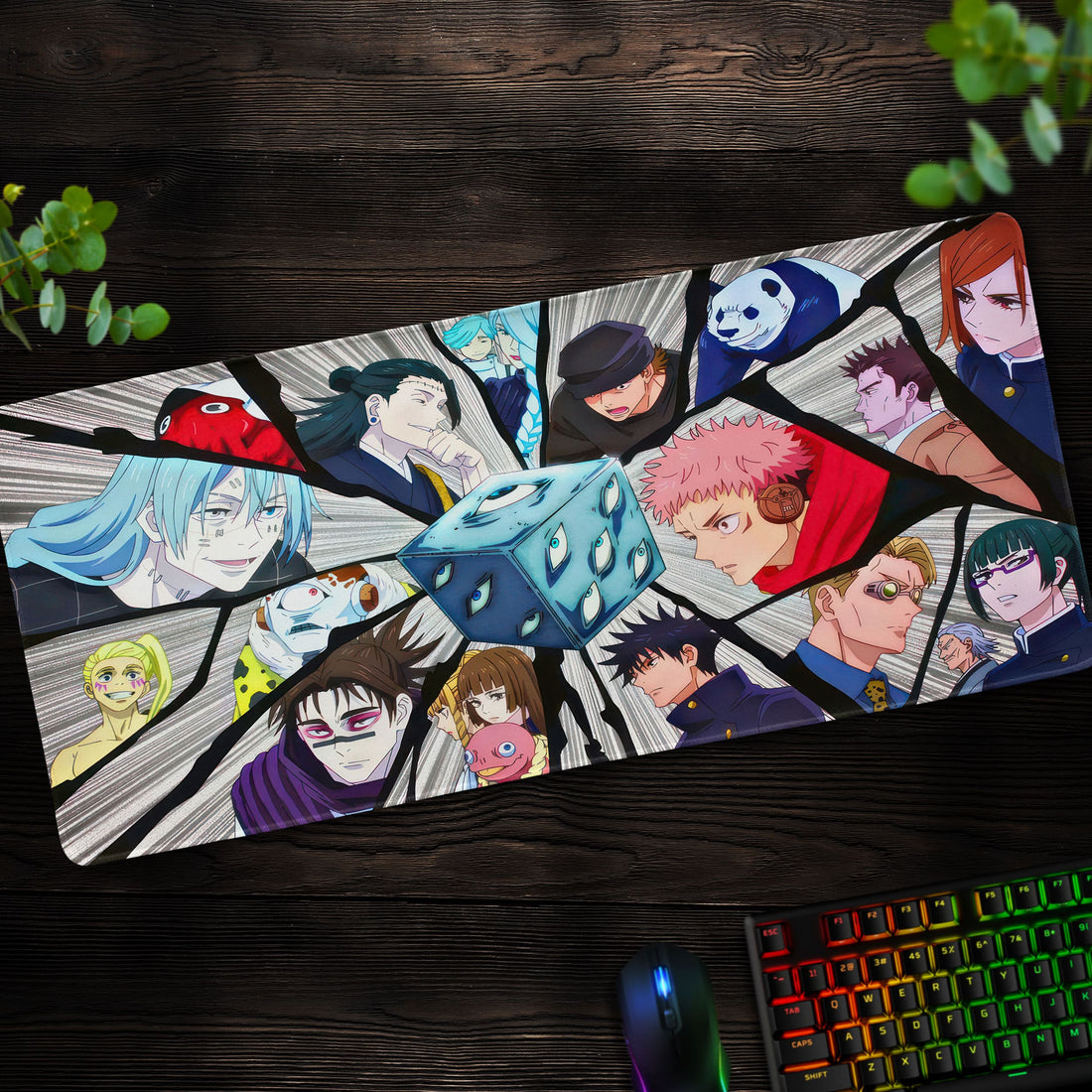 Jujutsu Kaisen Character Collage Desk Mat, Anime Mouse Pad