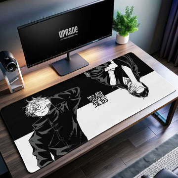 Jujutsu Kaisen Desk Mat, Gojo and Geto Black & White Mouse Pad