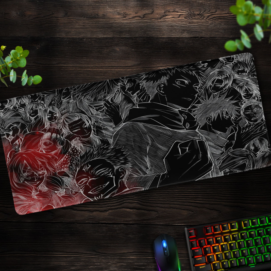 Jujutsu Kaisen Dark Anime Desk Mat, Cursed Energy Mouse Pad