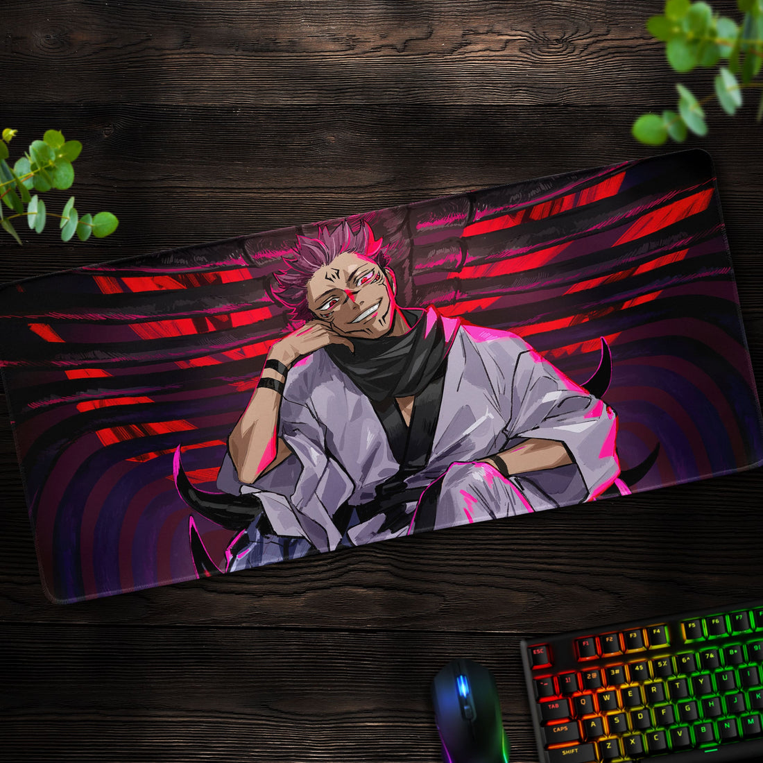 Sukuna Throne Desk Mat, Jujutsu Kaisen Mouse Pad