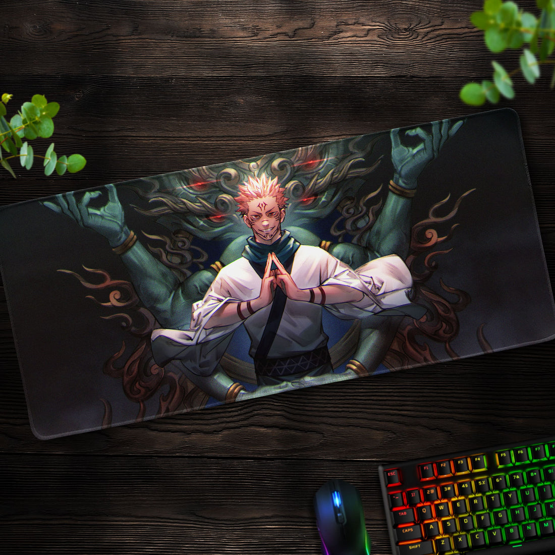 Sukuna Deity Form Desk Mat, Jujutsu Kaisen Mouse Pad