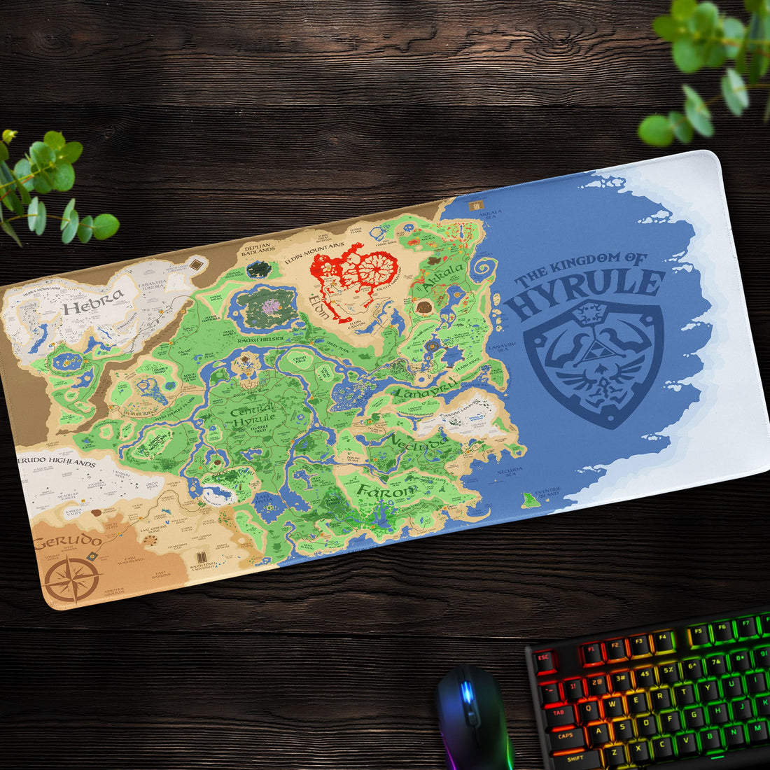 The Legend of Zelda Hyrule Map Desk Mat, Adventure Mouse Pad